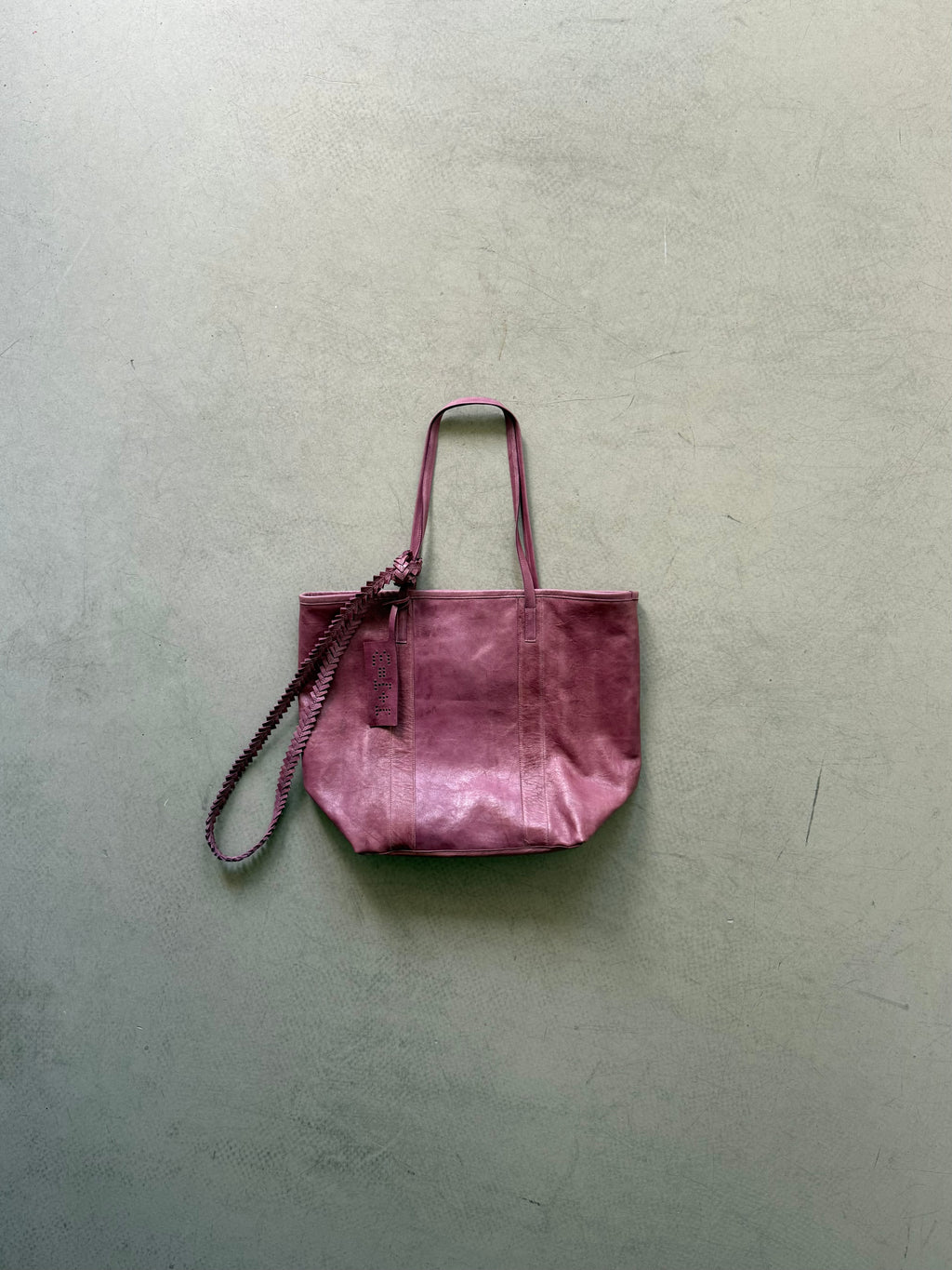 dirty sprite leather tote bag