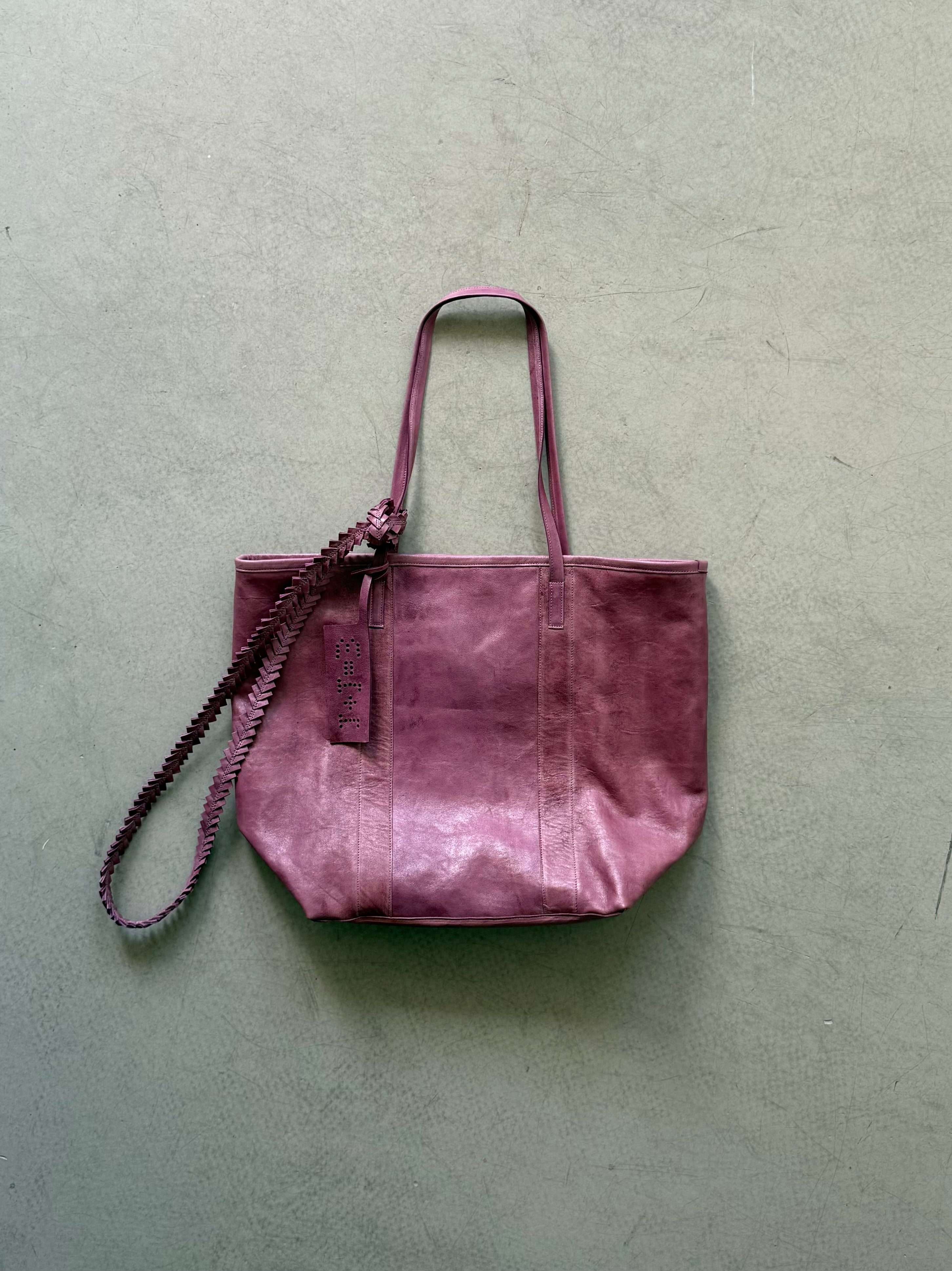 dirty sprite leather tote bag