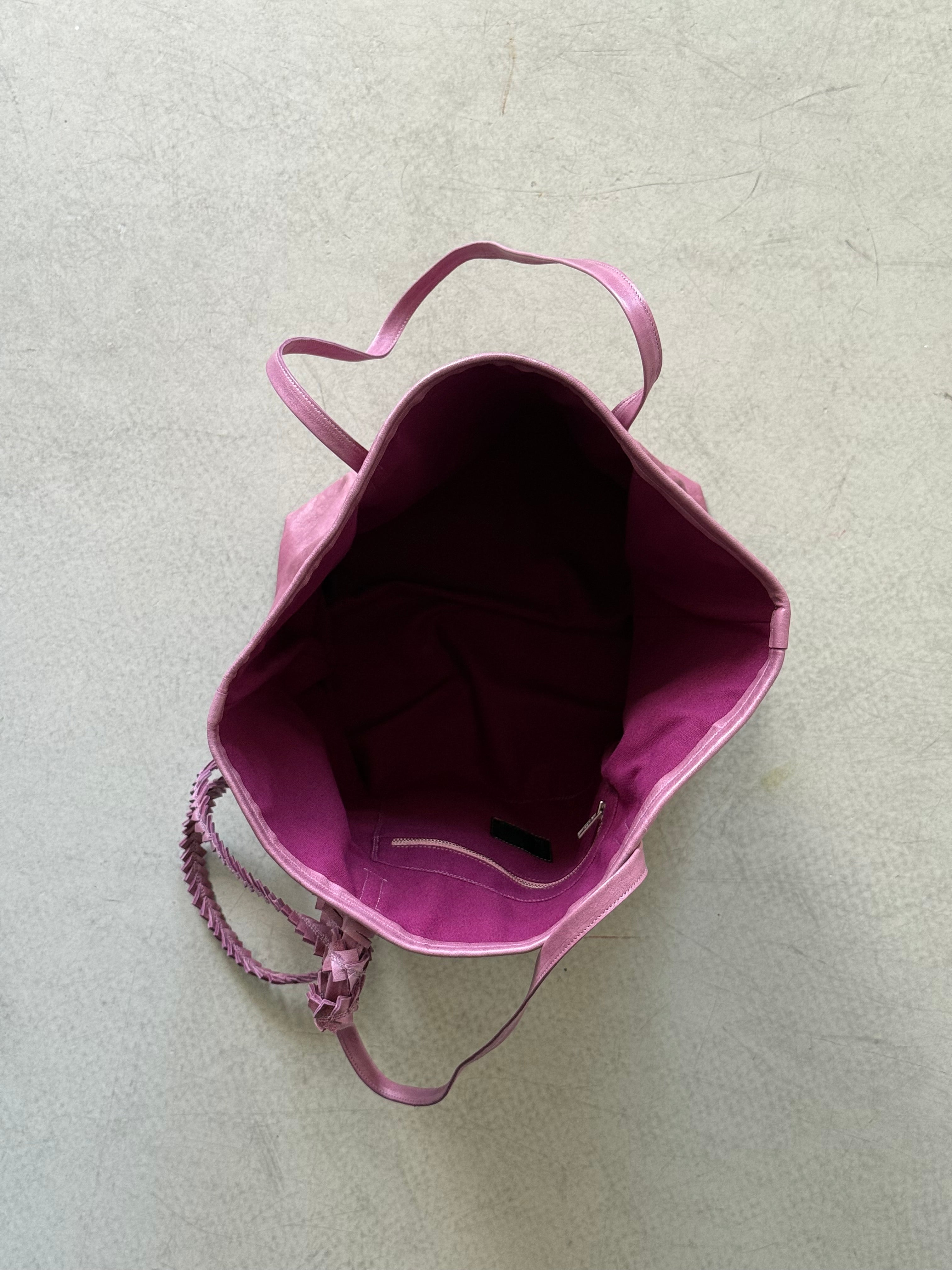 dirty sprite leather tote bag