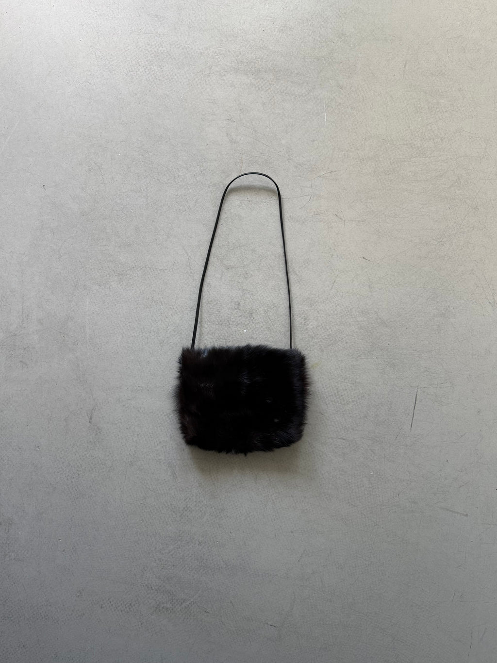 black fur crossbody bag