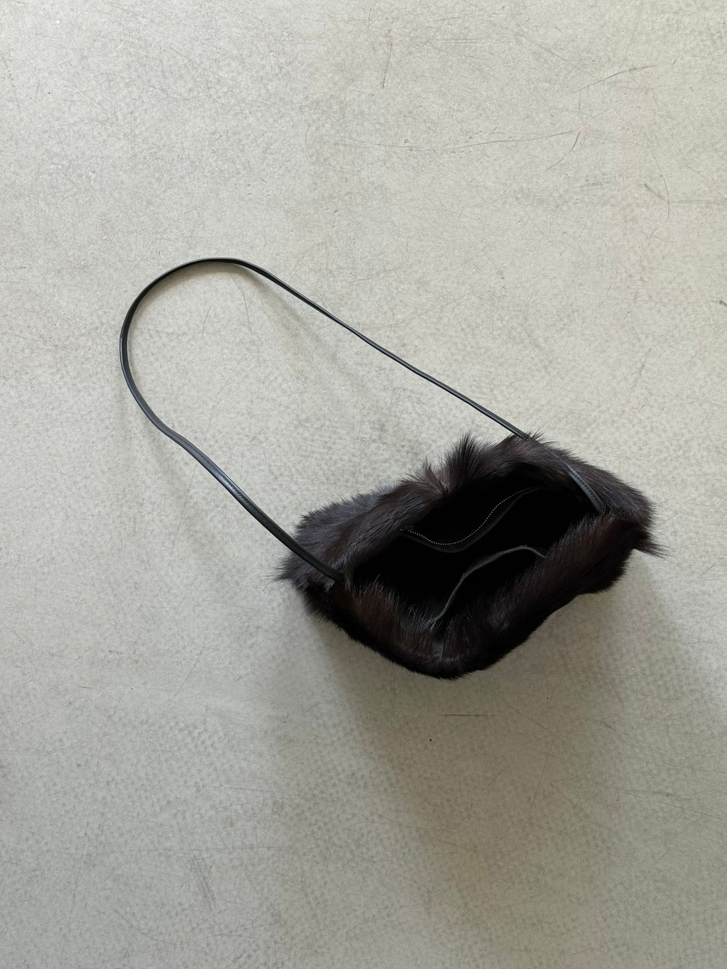 black fur crossbody bag