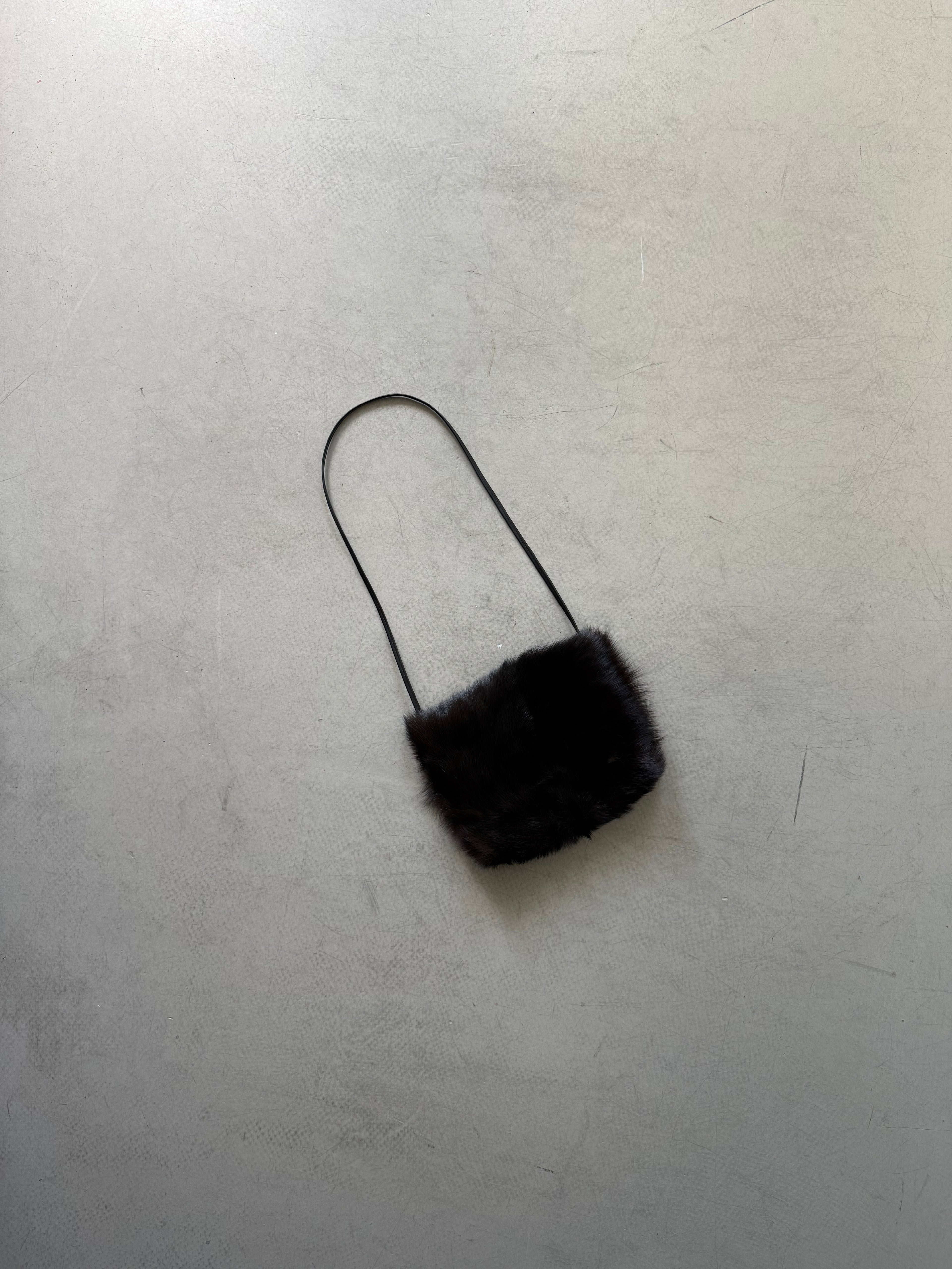 black fur crossbody bag