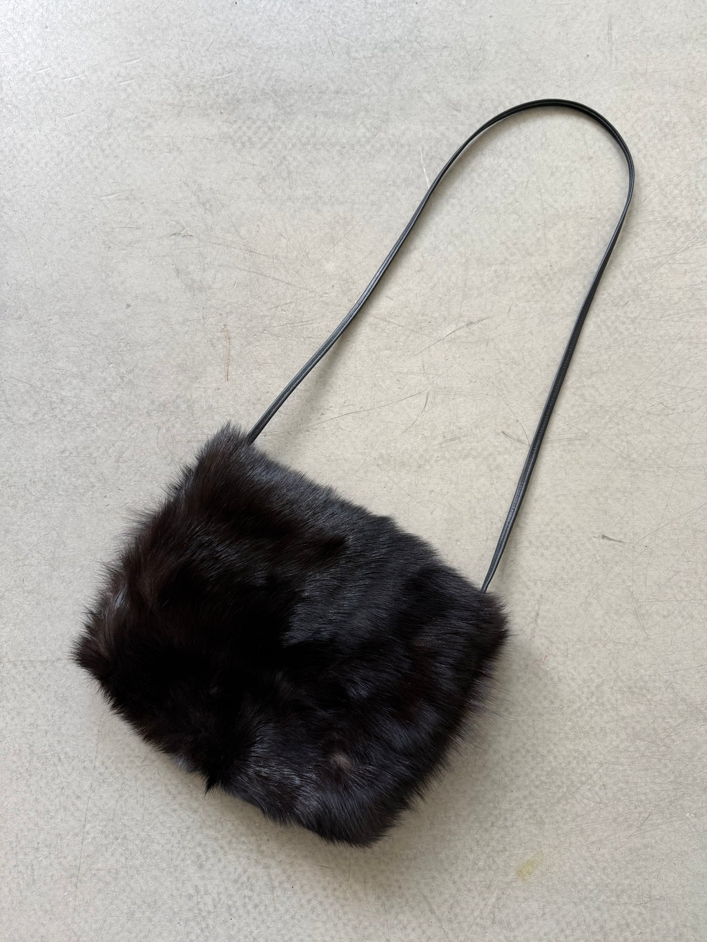 black fur crossbody bag